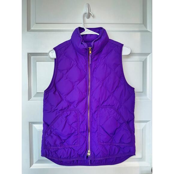 J Crew Quilted Purple Small Puffer Vest - Picture 1 of 6